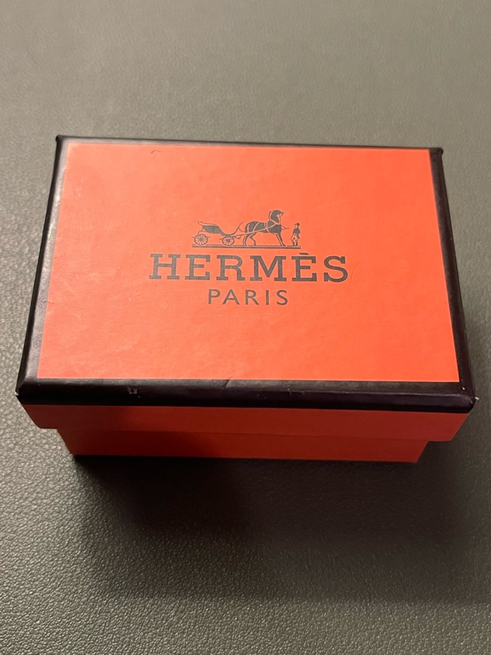 HERMES PARIS~Orange Box with Black Logo